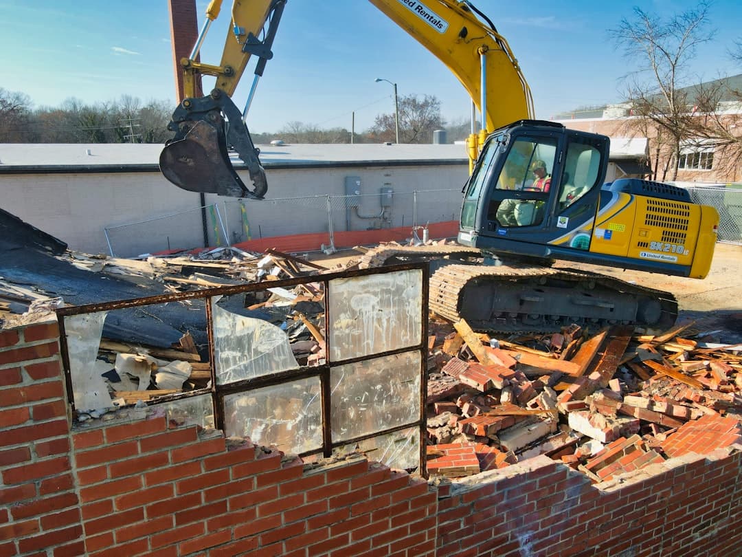 demolition and debris removal background